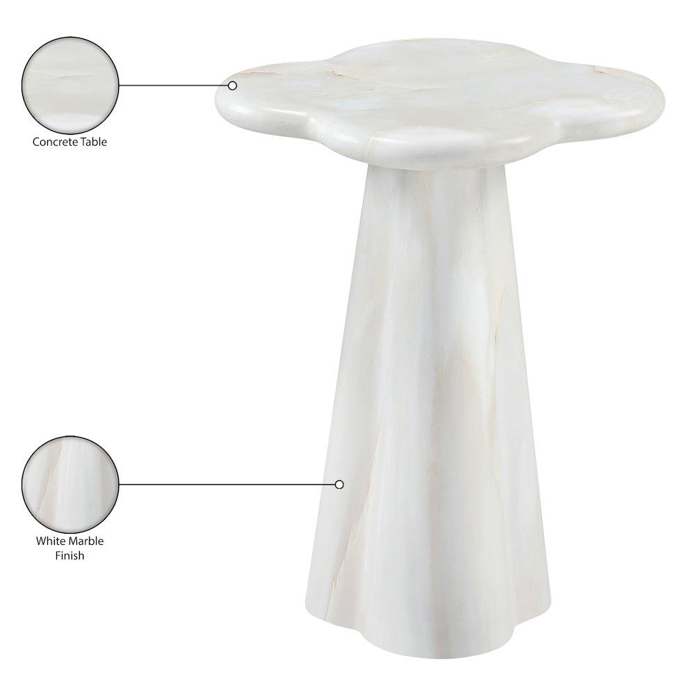Nola White Concrete Indoor/Outdoor End Table