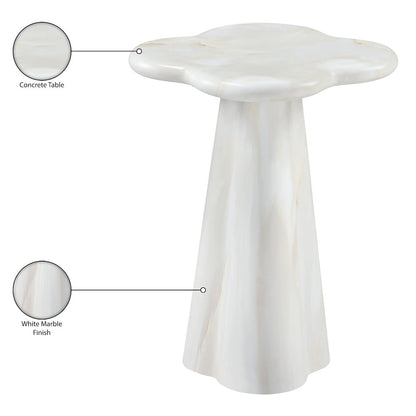Nola White Concrete Indoor/Outdoor End Table