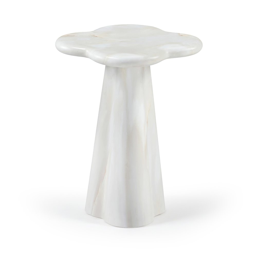 Nola White Concrete Indoor/Outdoor End Table