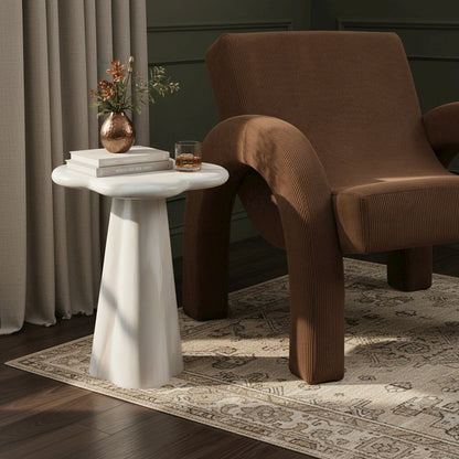 Nola White Concrete Indoor/Outdoor End Table