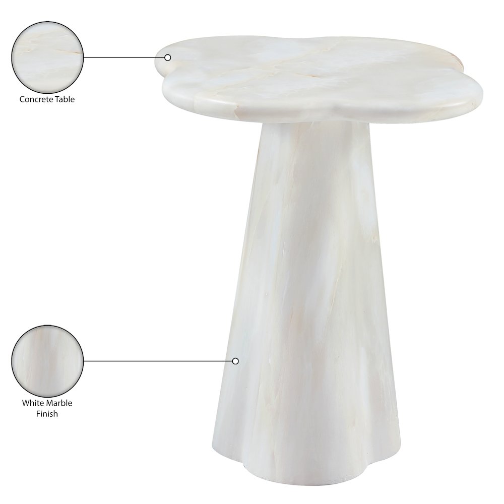 Nola White Concrete Indoor/Outdoor End Table