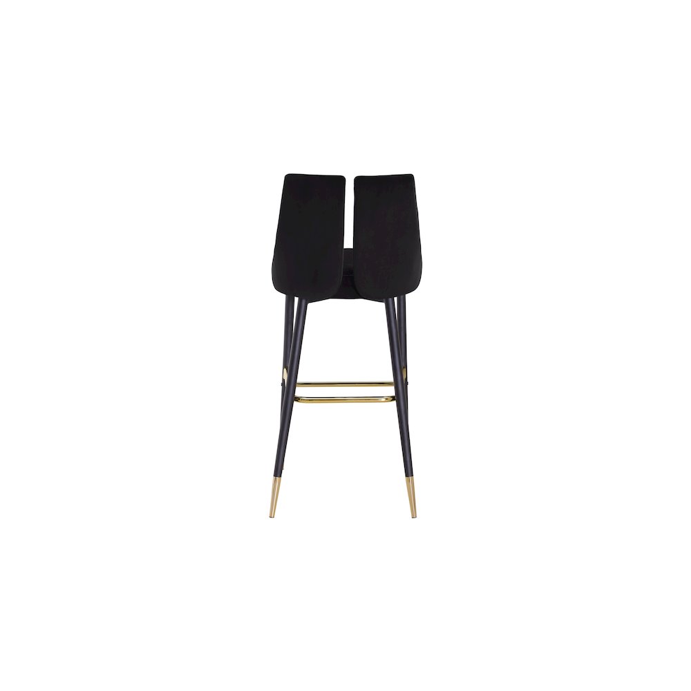 Sleek Black Velvet Stool, Set of 2