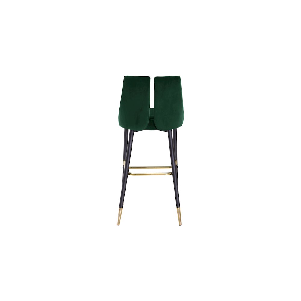 Sleek Green Velvet Stool, Set of 2