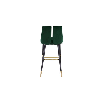 Sleek Green Velvet Stool, Set of 2