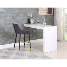 Sleek Grey Velvet Stool, Set of 2