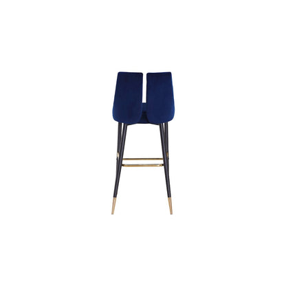 Sleek Navy Velvet Stool, Set of 2