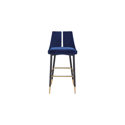 Sleek Navy Velvet Stool, Set of 2