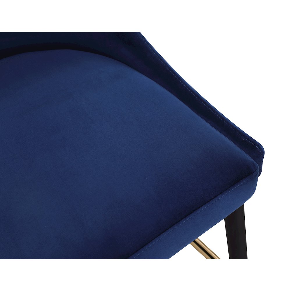 Sleek Navy Velvet Stool, Set of 2