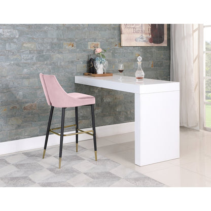 Sleek Pink Velvet Stool, Set of 2