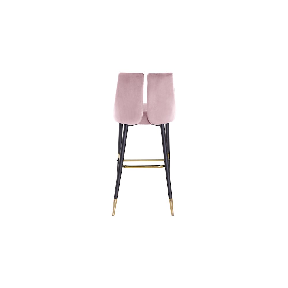 Sleek Pink Velvet Stool, Set of 2