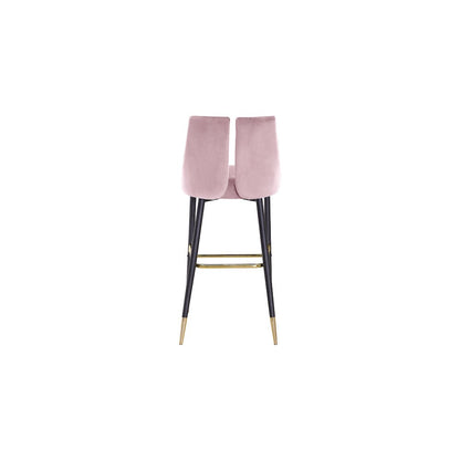 Sleek Pink Velvet Stool, Set of 2