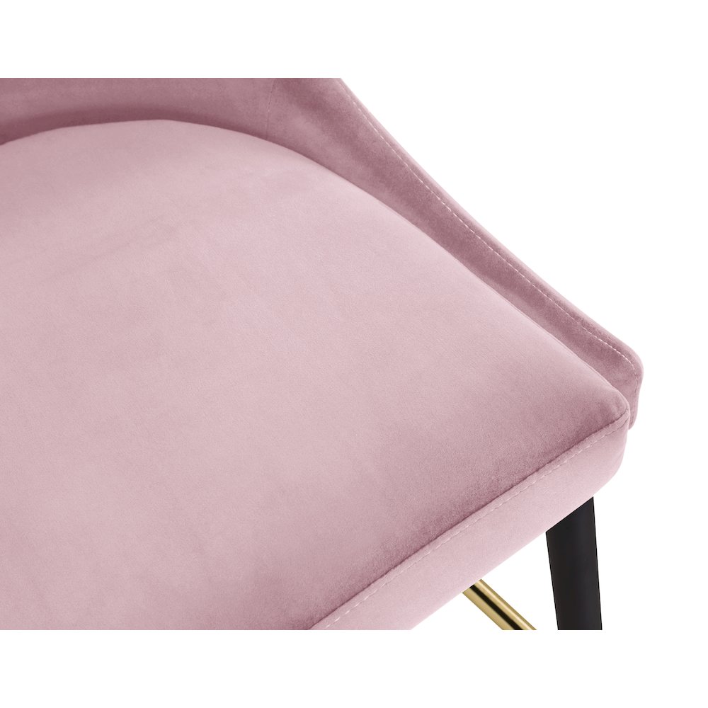 Sleek Pink Velvet Stool, Set of 2