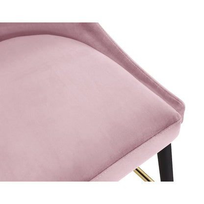 Sleek Pink Velvet Stool, Set of 2