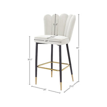 Lily Cream Velvet Stool, Set of 2