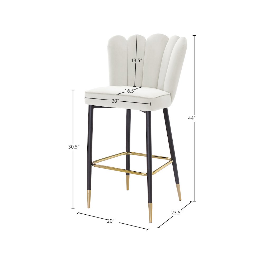Lily Cream Velvet Stool, Set of 2