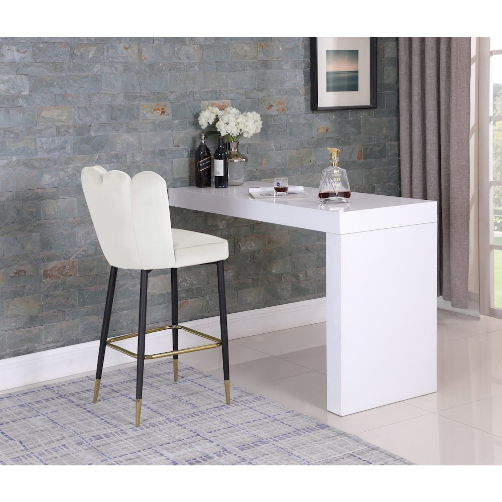 Lily Cream Velvet Stool, Set of 2