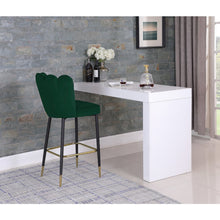 Lily Green Velvet Stool, Set of 2
