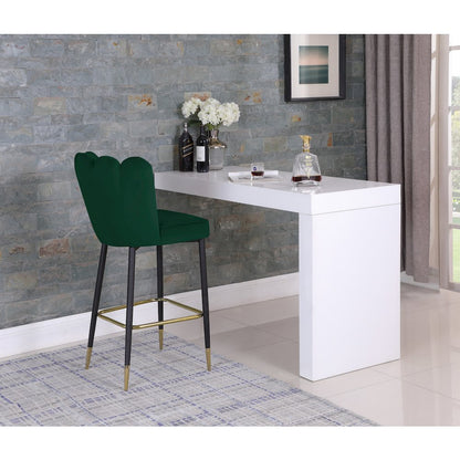 Lily Green Velvet Stool, Set of 2