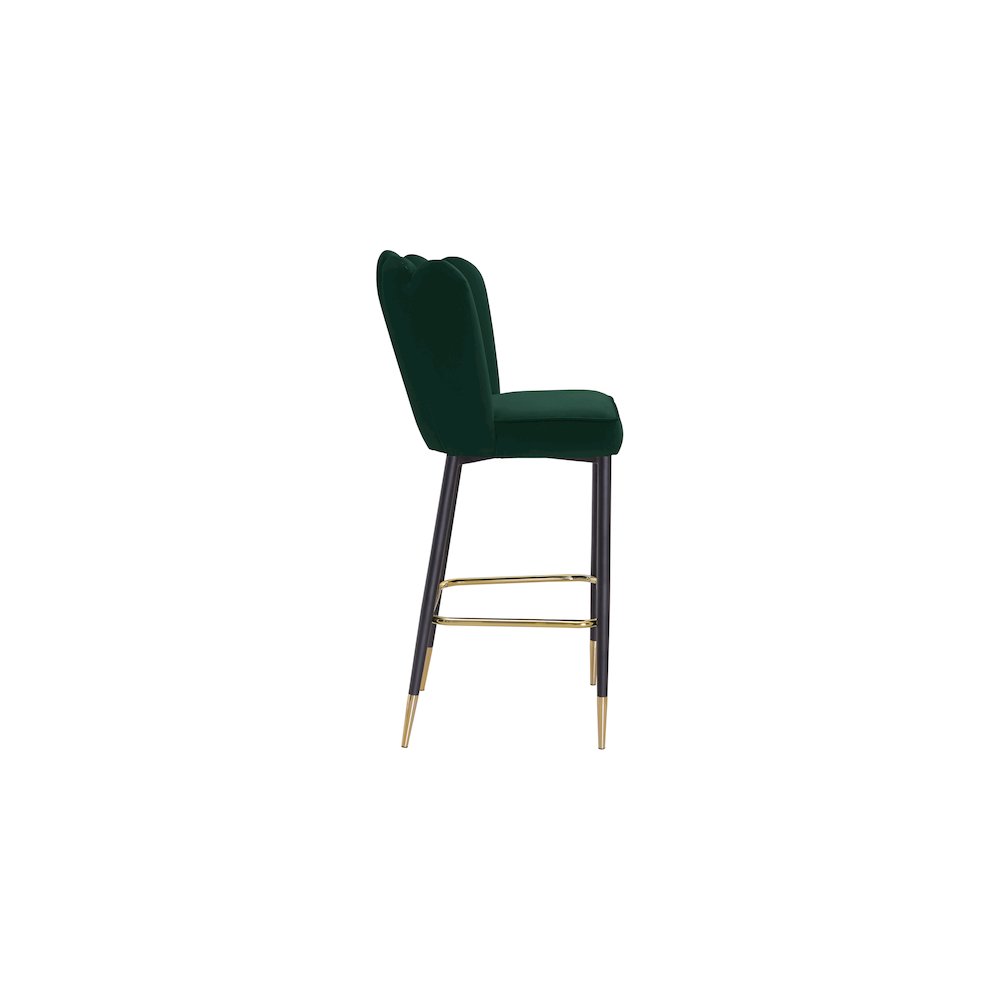 Lily Green Velvet Stool, Set of 2