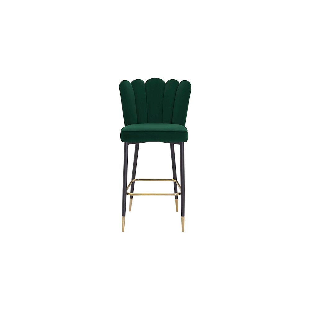 Lily Green Velvet Stool, Set of 2