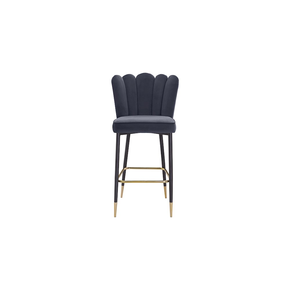 Lily Grey Velvet Stool, Set of 2