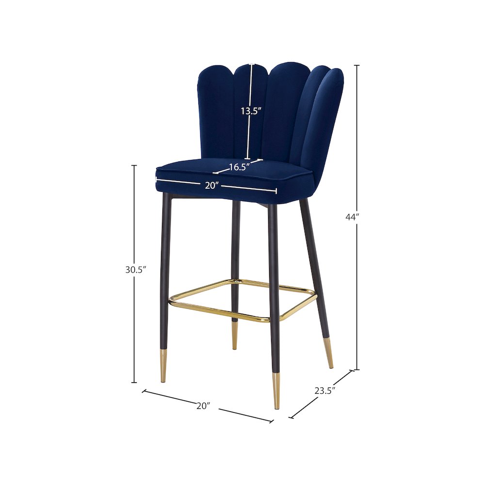 Lily Navy Velvet Stool, Set of 2