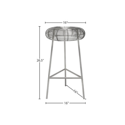 Tuscany Silver Metal Counter Stool