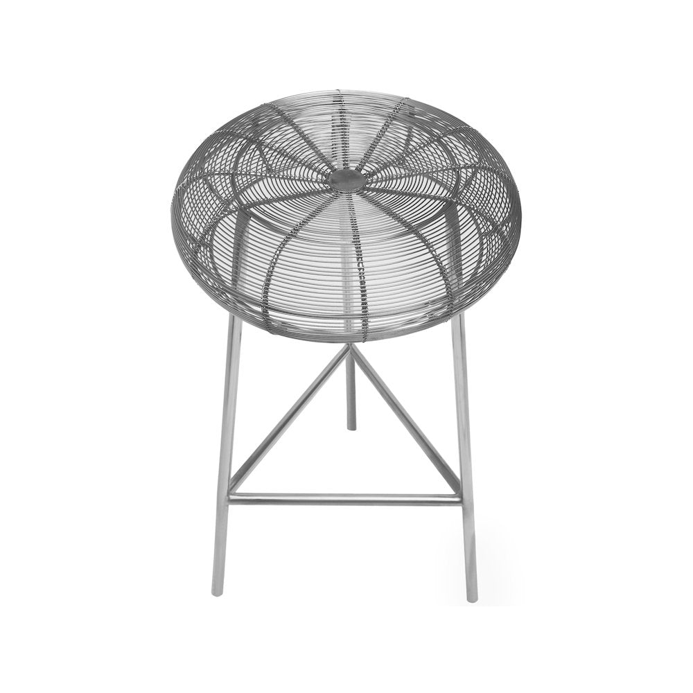 Tuscany Silver Metal Counter Stool