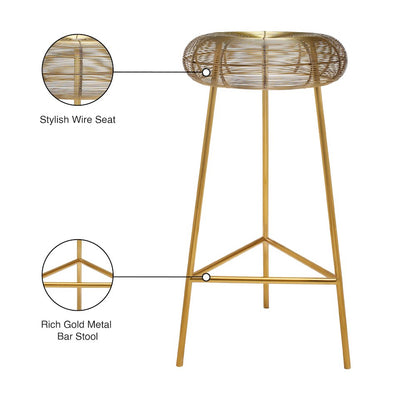 Tuscany Gold Metal Bar Stool