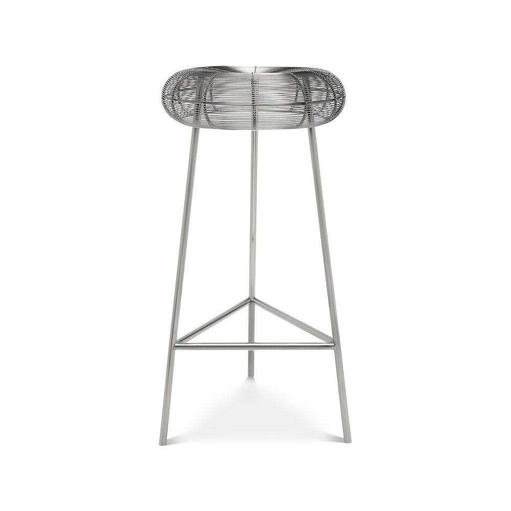 Tuscany Silver Metal Bar Stool