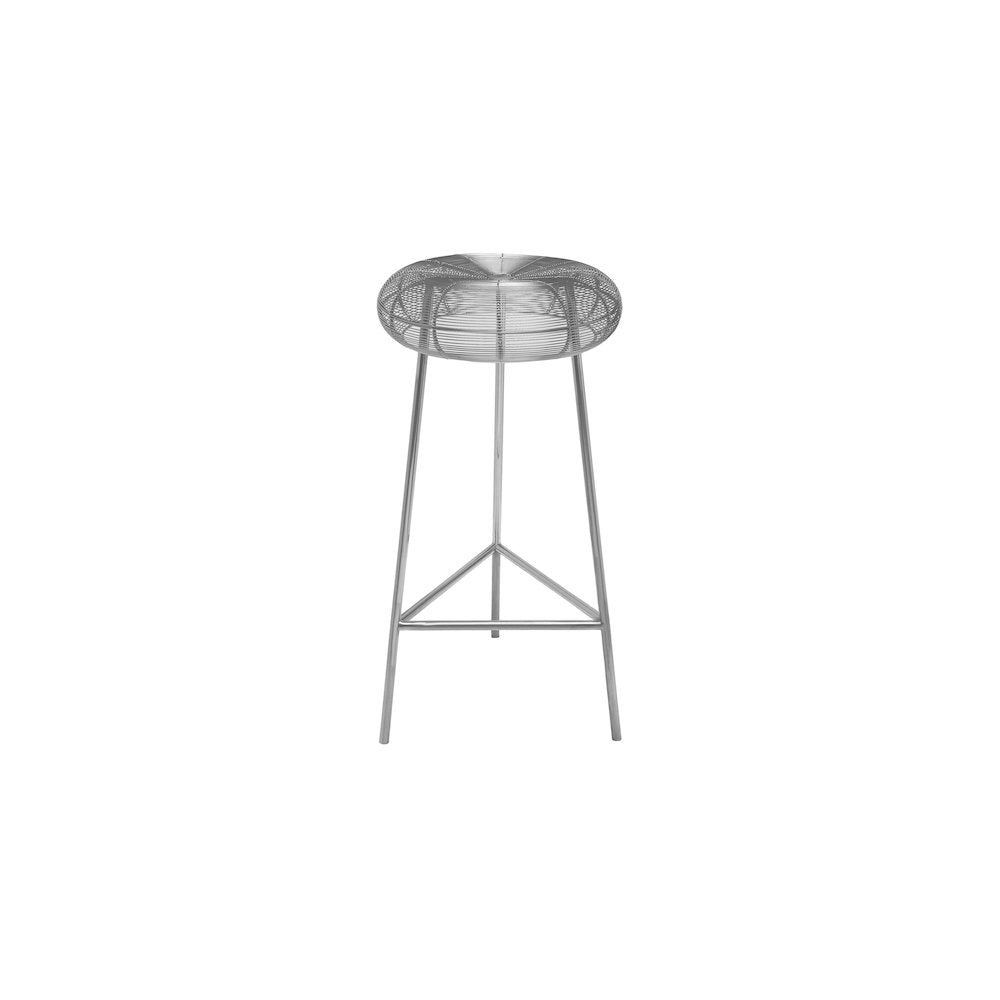 Tuscany Silver Metal Bar Stool