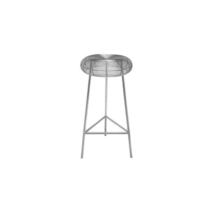 Tuscany Silver Metal Bar Stool