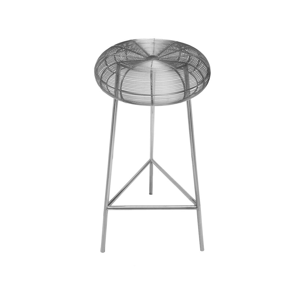 Tuscany Silver Metal Bar Stool