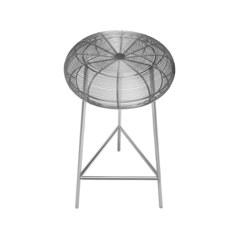 Tuscany Silver Metal Bar Stool