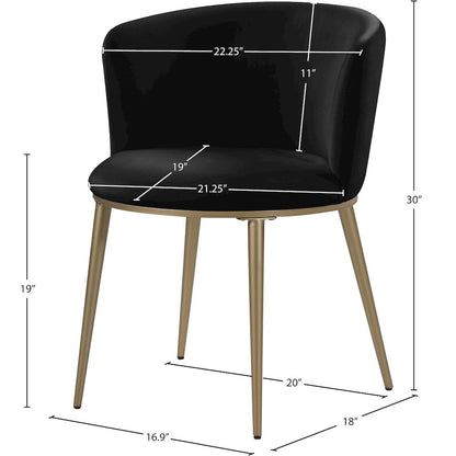 Skylar Black Velvet Dining Chair, Set of 2