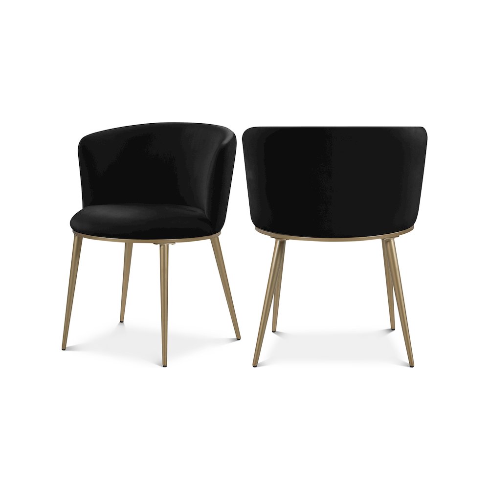 Skylar Black Velvet Dining Chair, Set of 2
