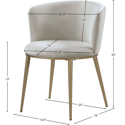 Skylar Cream Velvet Dining Chair, Set of 2