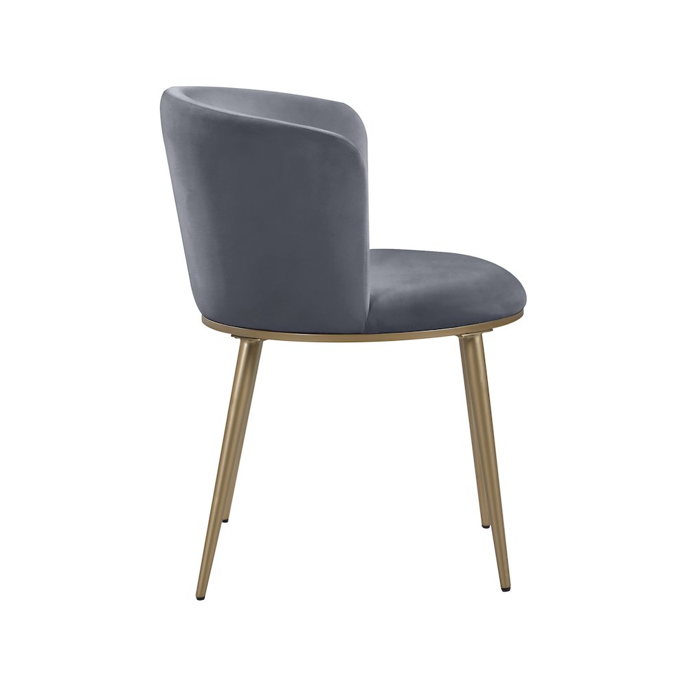 Skylar Grey Velvet Dining Chair, Set of 2