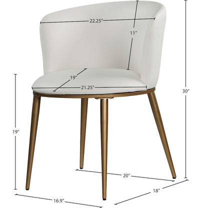 Skylar White Vegan Leather Dining Chair, Set of 2