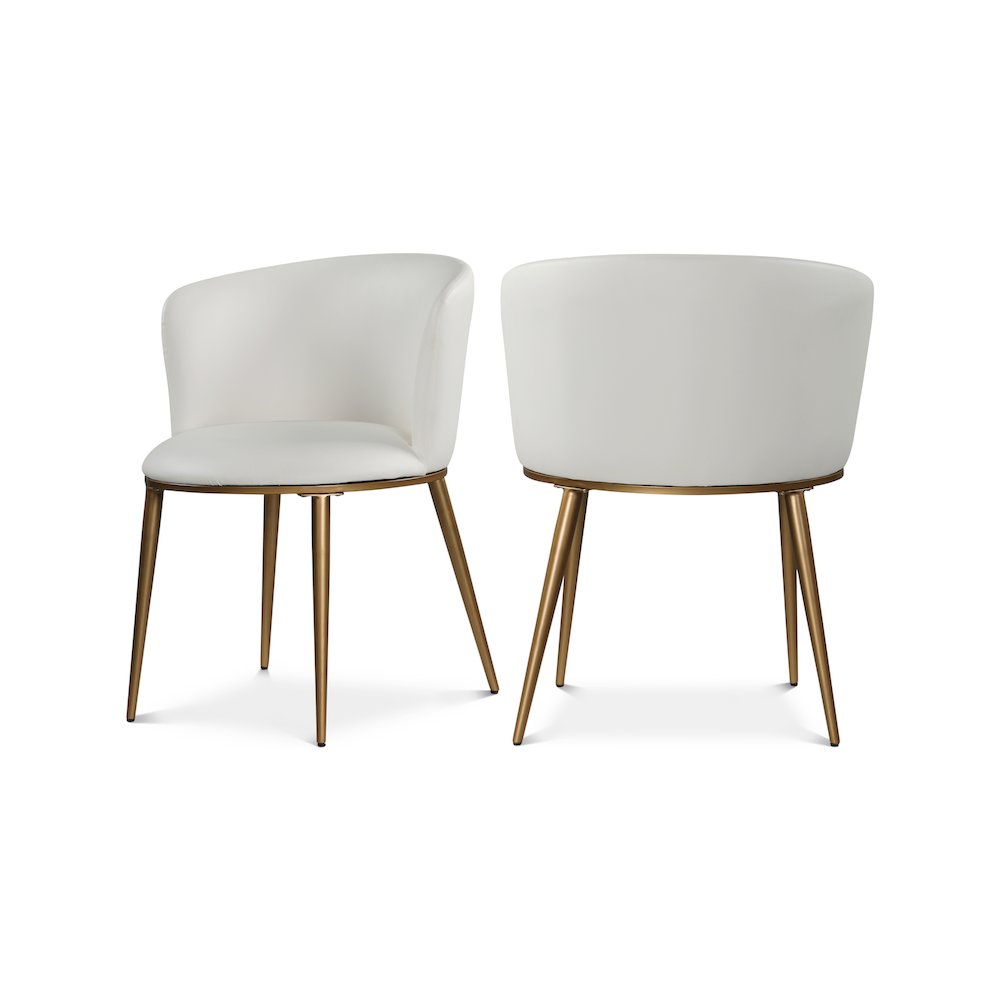 Skylar White Vegan Leather Dining Chair, Set of 2