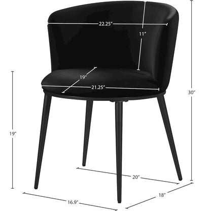 Skylar Black Velvet Dining Chair, Set of 2