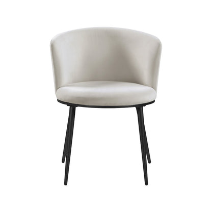 Skylar Cream Velvet Dining Chair, Set of 2