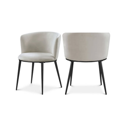 Skylar Cream Velvet Dining Chair, Set of 2