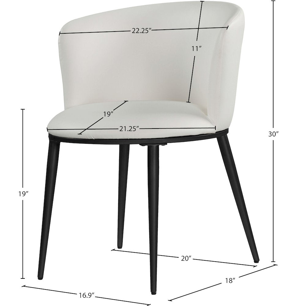 Skylar White Vegan Leather Dining Chair, Set of 2