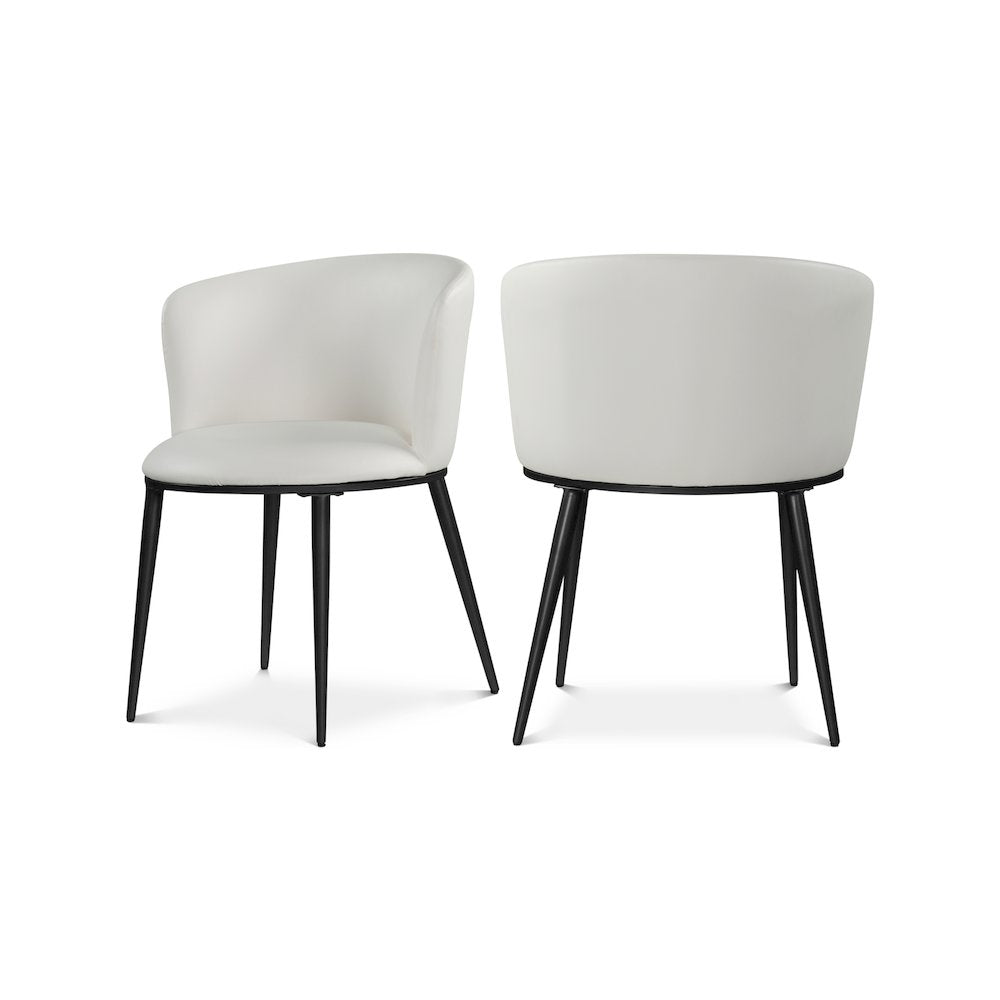 Skylar White Vegan Leather Dining Chair, Set of 2