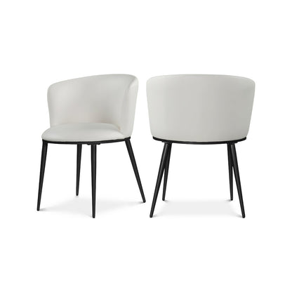Skylar White Vegan Leather Dining Chair, Set of 2