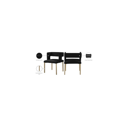 Caleb Black Velvet Dining Chair, Set of 2