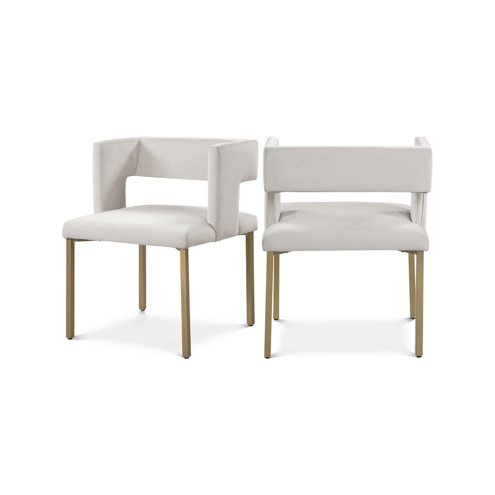 Caleb Cream Velvet Dining Chair, Set of 2