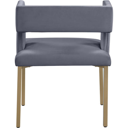 Caleb Grey Velvet Dining Chair, Set of 2