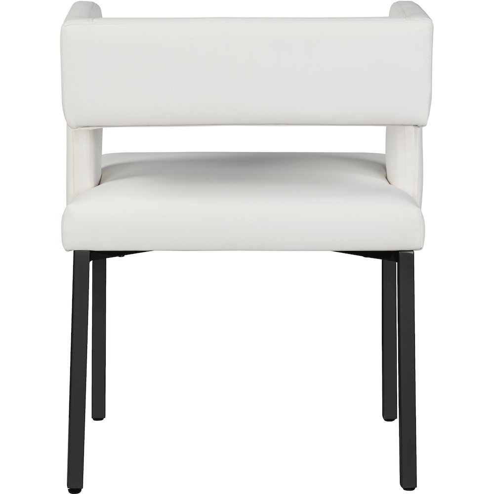 Caleb White Vegan Leather Dining Chair, Set of 2